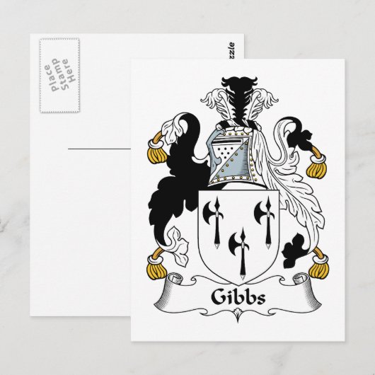 Gibbs Family Crest Briefkaart (Voorkant / Achterkant)