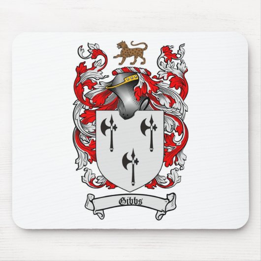 GIBBS FAMILY CREST - GIBBS COAT OF ARMS MUISMAT (Voorkant)