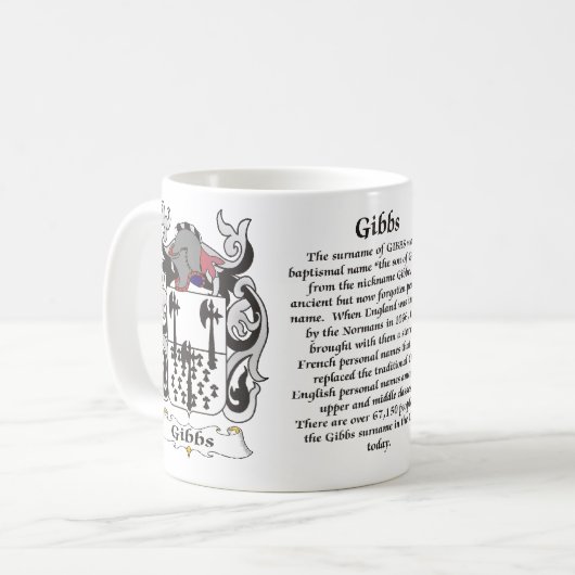 Gibbs - Gezinsbekleding van de mok van wapens (Voorkant links)