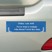 Gibbs' regel 69 bumpersticker (Op auto)
