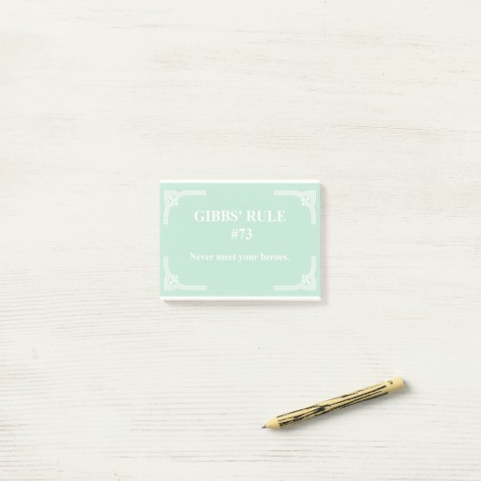 Gibbs' regel 73 post-it® notes (Op bureau)