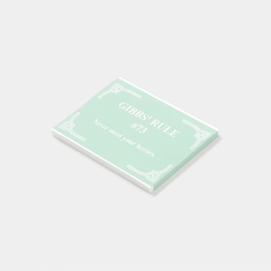 Gibbs' regel 73 post-it® notes (Schuin)