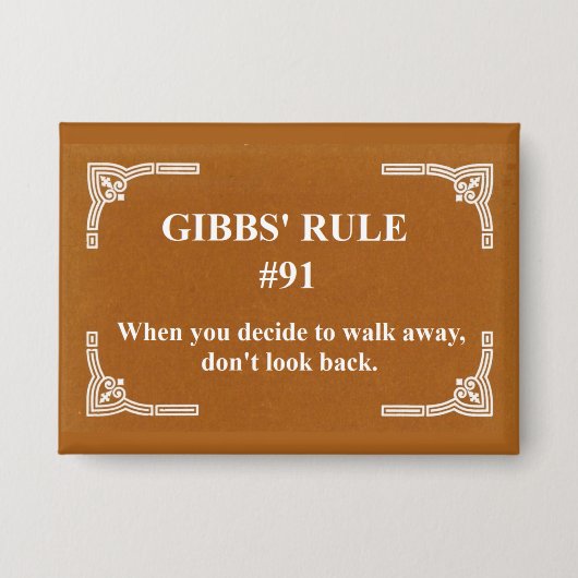 Gibbs' regel 91 button (Voorkant)