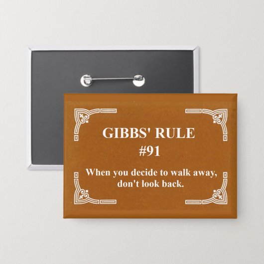 Gibbs' regel 91 button (Voorkant / Achterkant)
