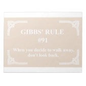 Gibbs' regel 91 notitieblok (Voorkant)