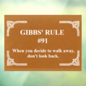 Gibbs' regel 91 raamsticker (Vel 3)