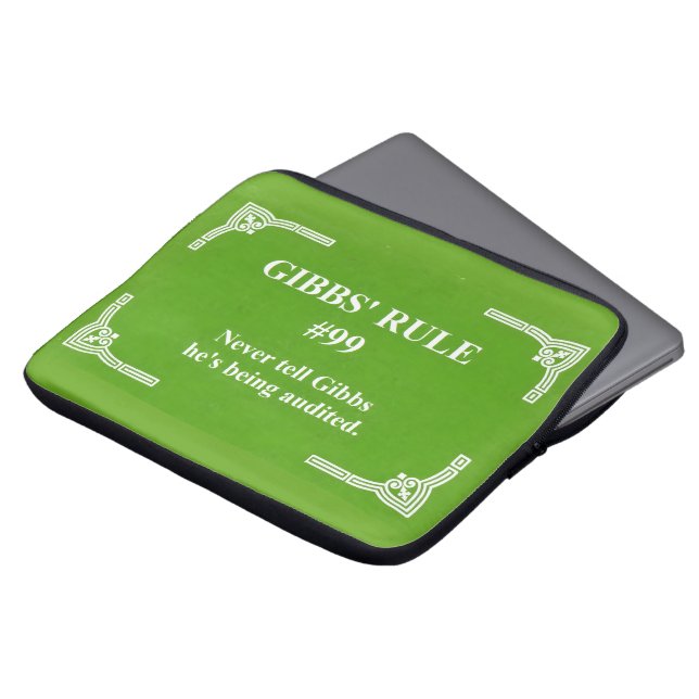 Gibbs' regel 99 laptop sleeve (Voorkant top)