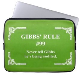 Gibbs' regel 99 laptop sleeve