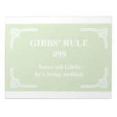 Gibbs' regel 99 notitieblok (Voorkant)