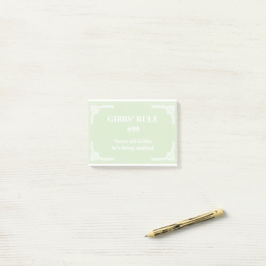 Gibbs' regel 99 post-it® notes (Op bureau)