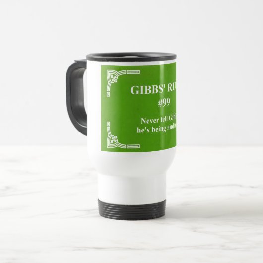 Gibbs' regel 99 reisbeker (Voorkant links)