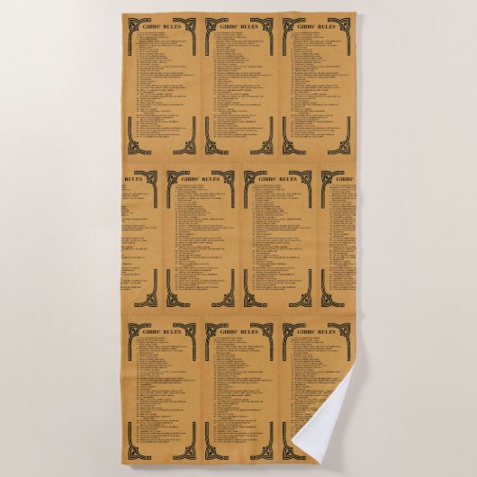 Gibbs' regels badhanddoek (Voorkant)