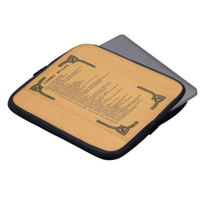 Gibbs' regels laptop sleeve (Voorkant top)