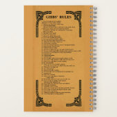 Gibbs' regels notitieboek (Achterkant)