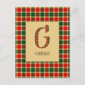 Gibbs Tartan Monogram G Briefkaart (Voorkant)