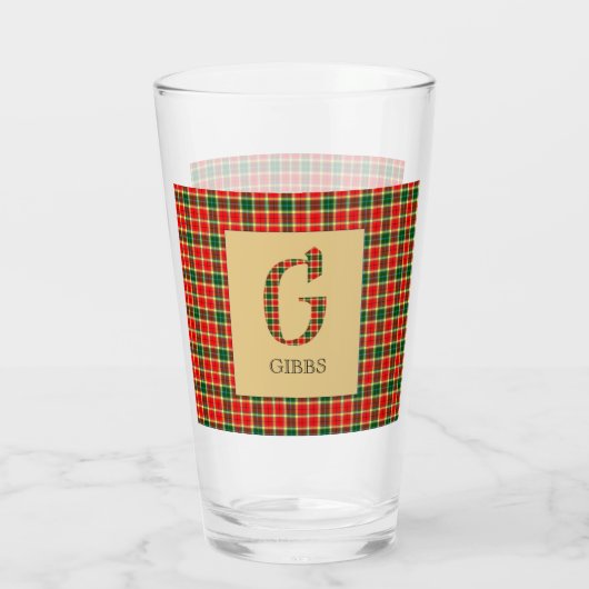 Gibbs Tartan Monogram G Glas (Achterkant)
