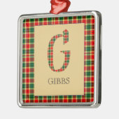 Gibbs Tartan Monogram G Metalen Ornament (Links)