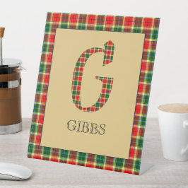 Gibbs Tartan Monogram G Pedestal Sign Reclamebord Met Voetstuk