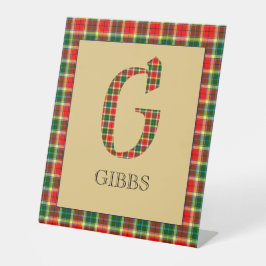 Gibbs Tartan Monogram G Pedestal Sign Reclamebord Met Voetstuk