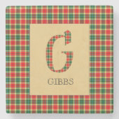 Gibbs Tartan Monogram G Stenen Onderzetter (Voorkant)