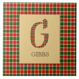 Gibbs Tartan Monogram G Tegeltje