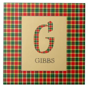 Gibbs Tartan Monogram G  Tegeltje