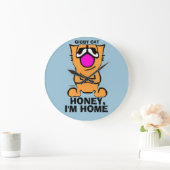 Gibby Cat, Funny Wall Clocks, Honey, Ik ben thuis Grote Klok (Huis)