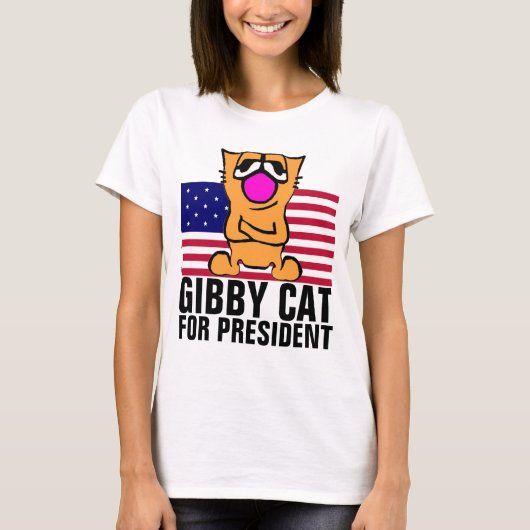 GIBBY CAT VOOR PRESIDENT 2024 FUNNY T-SHIRTS (Voorkant)