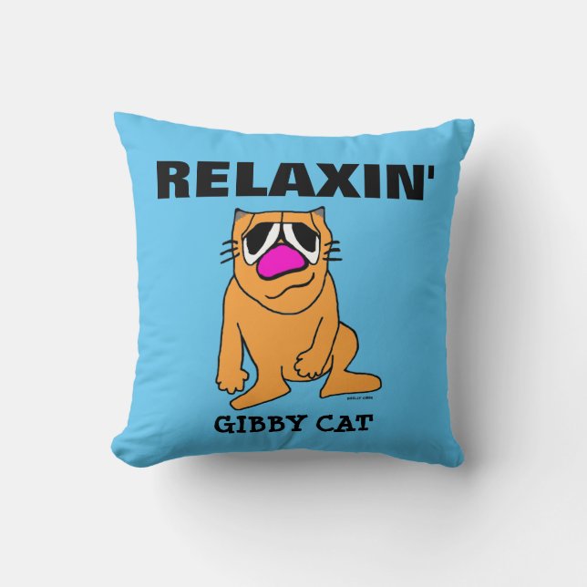 Gibby Cat zit op grappige kussens, RELAXE Kussen (Voorkant)