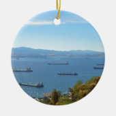 Gibraltar Anchorage van boven Keramisch Ornament (Voorkant)