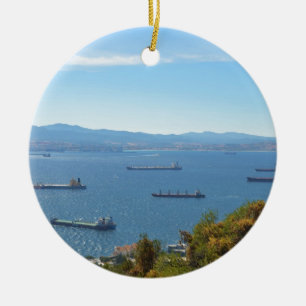 Gibraltar Anchorage van boven Keramisch Ornament