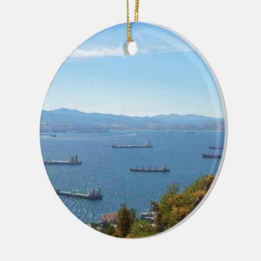 Gibraltar Anchorage van boven Keramisch Ornament (Links)