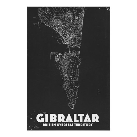Gibraltar Antieke Kaart Perfect Poster (Voorkant)