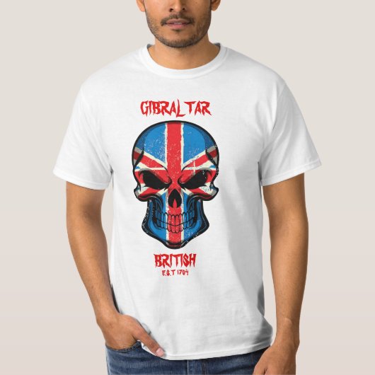 Gibraltar British est 1704 Scull T-Shirt (Voorkant)