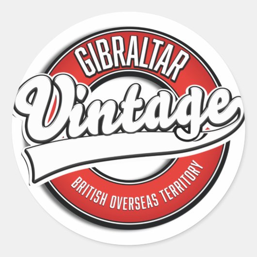 Gibraltar British Overseas Territory logo Ronde Sticker (Voorkant)