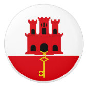 Gibraltar flag Ceramic Pull Keramische Knop (Voorkant)