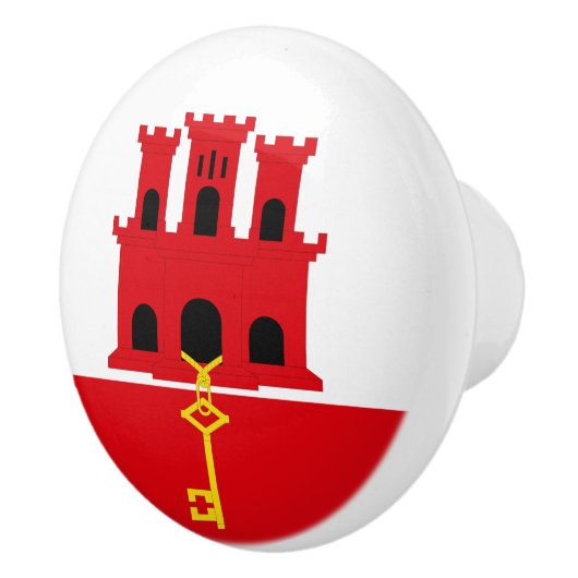 Gibraltar flag Ceramic Pull Keramische Knop (Rechts)