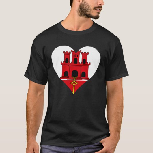 Gibraltar Flag Heart Gibraltar  Love Gibraltar T-shirt (Voorkant)