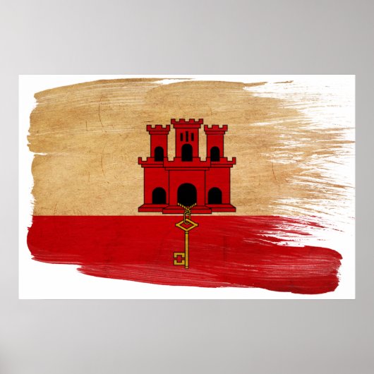 Gibraltar Flag Posters (Voorkant)