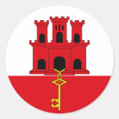 Gibraltar Flag Sticker (Voorkant)