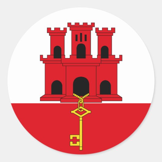 Gibraltar Flag Sticker (Voorkant)