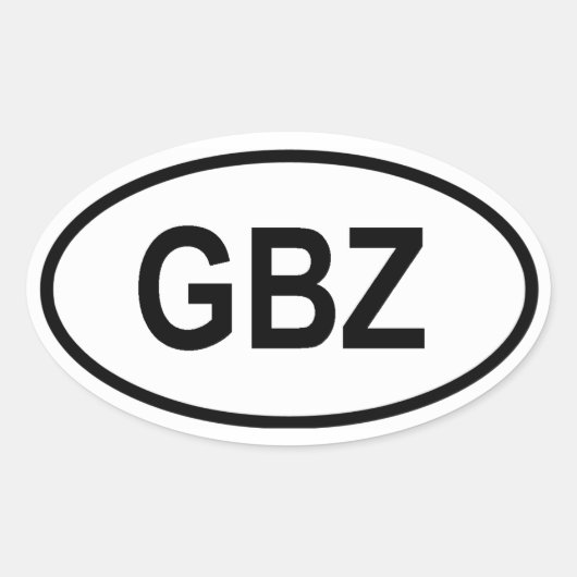 Gibraltar "GBZ" Ovale Sticker (Voorkant)