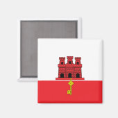 Gibraltar Hoogwaardige vlag Magneet (Voorkant / Achterkant)