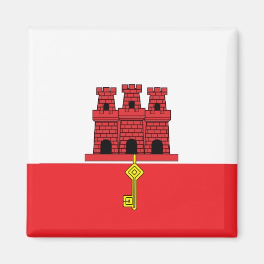 Gibraltar Hoogwaardige vlag Magneet (Voorkant)