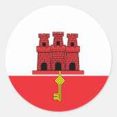 Gibraltar Hoogwaardige vlag Ronde Sticker (Voorkant)