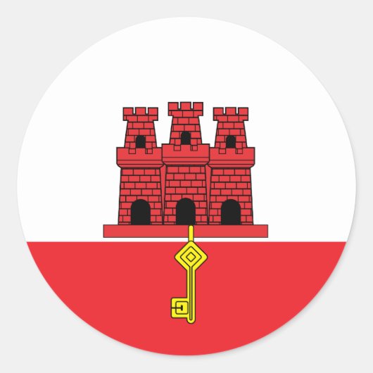 Gibraltar Hoogwaardige vlag Ronde Sticker (Voorkant)