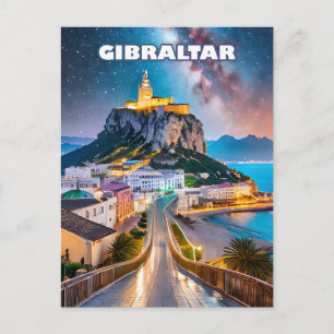 Gibraltar, horizon en reizen briefkaart
