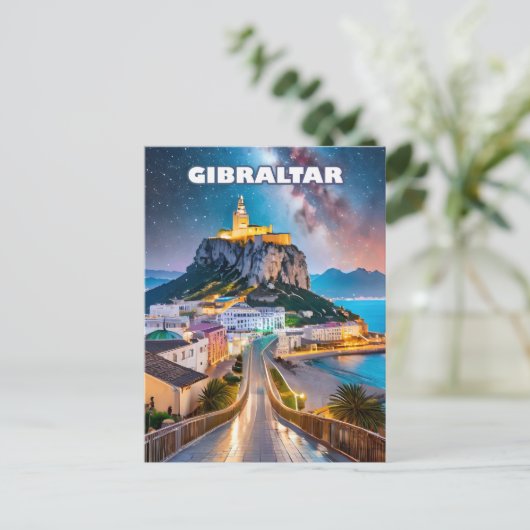 Gibraltar, horizon en reizen briefkaart (Staand voorkant)