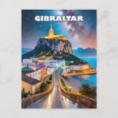 Gibraltar, horizon en reizen briefkaart (Voorkant)