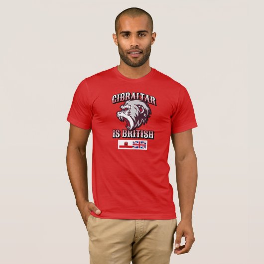 Gibraltar is een Britse aap, vlag-T-shirt T-shirt (Voorkant volledig)
